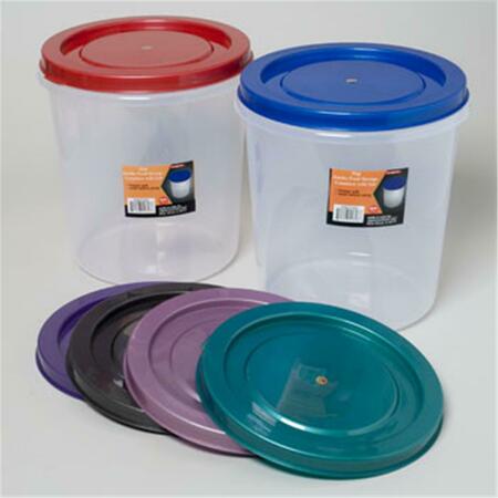 RGP Food Storage Container Round 15 Qt 6 Metallic Lid Colors, 12PK 41848